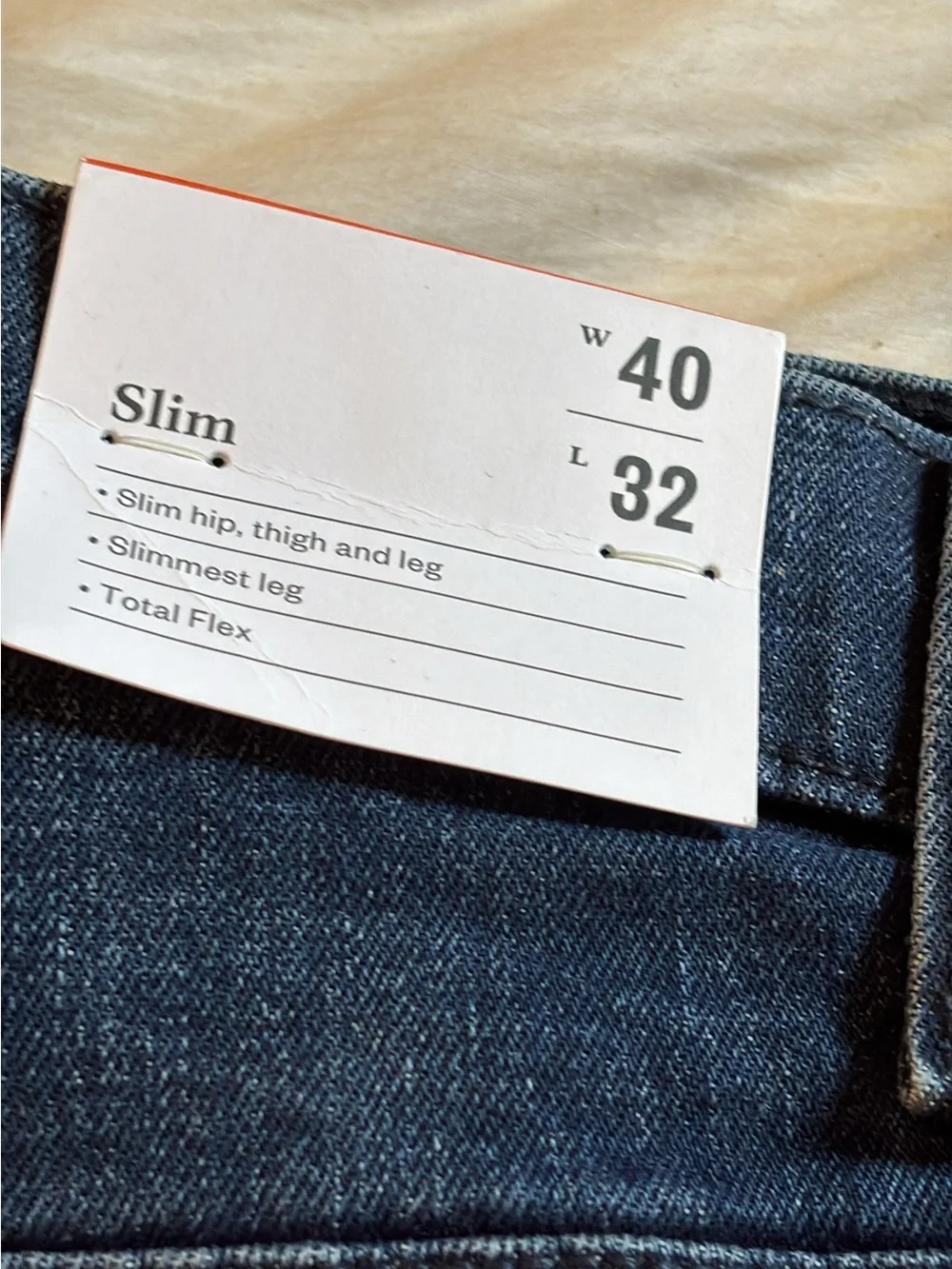 🚘 🆕Goodfellow & Co Men’s total flex slim fit Dark Blue Slim Straight Jeans 40X32